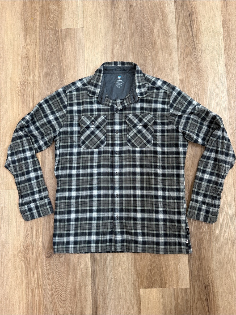 KUHL DILLINGR FLANNEL Classic Casual Everyday Button Up Shirt Gray Medium $99 - Picture 2 of 11
